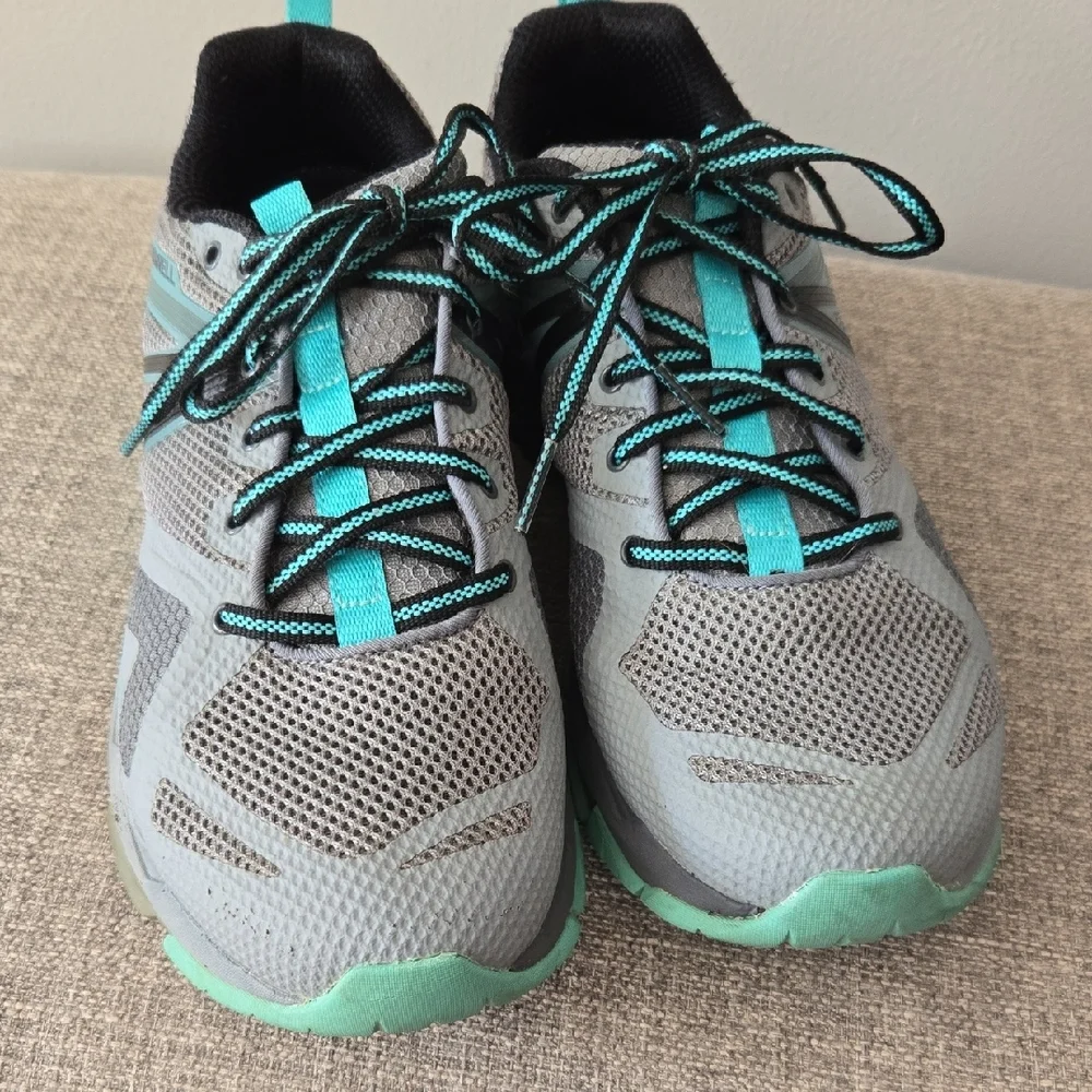 Merrell MQM Flex Women's Size 10 Gray/Teal Hiking Outdoor Athletic Lace-up Shoes